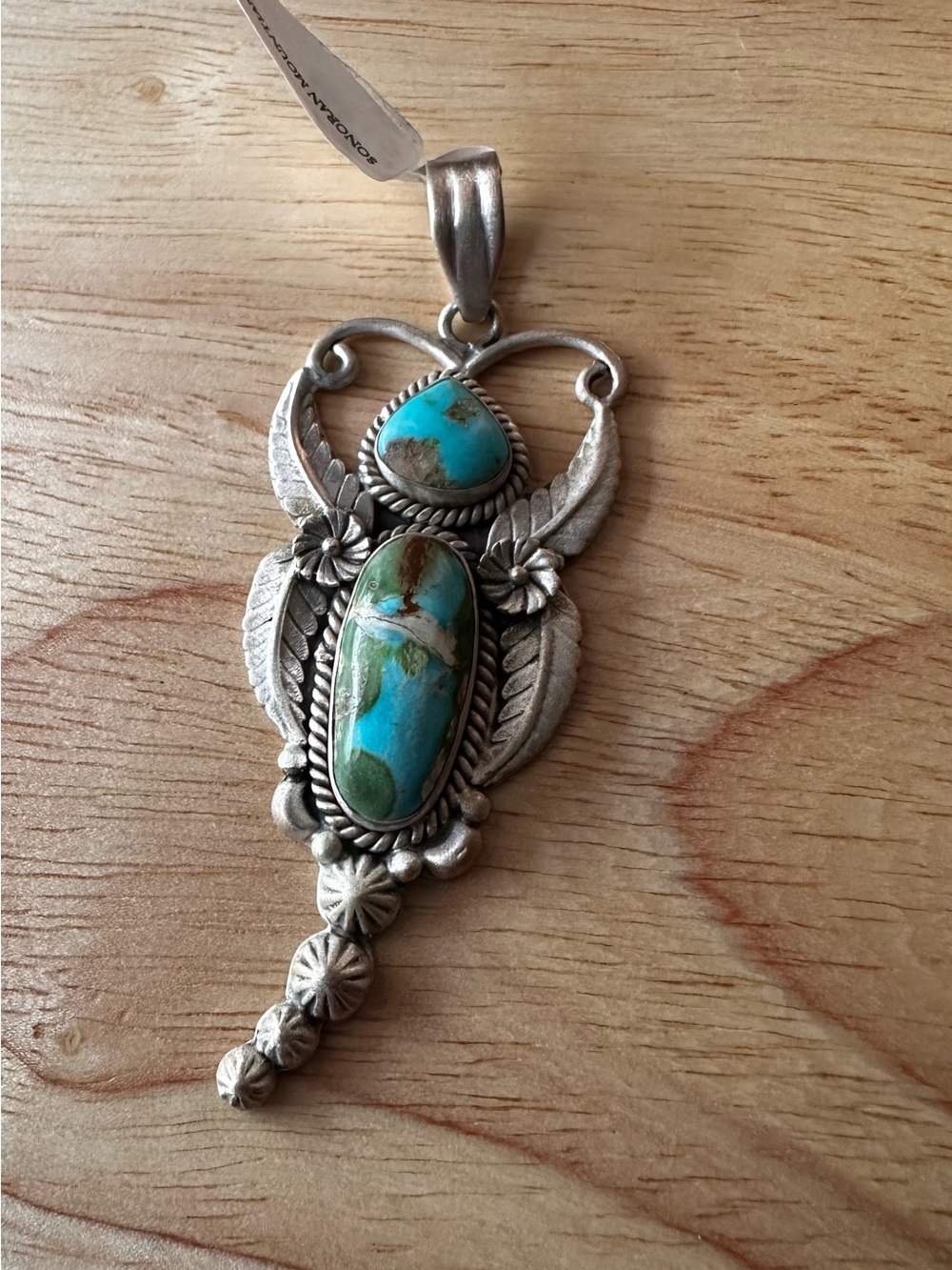 Beautiful Sonoran mountain turquoise pendant